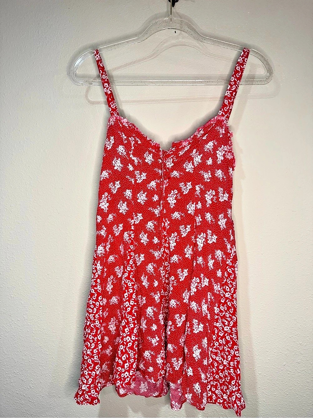Free People Floral Mini Dress Red & White